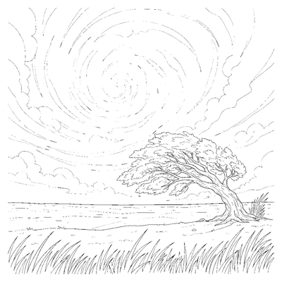 Summer Storm Clouds coloring page to print