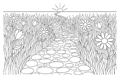 Der gewundene Blumenpfad