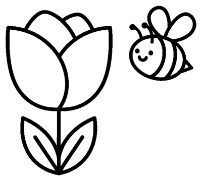 A Friendly Bee on a Large Tulip