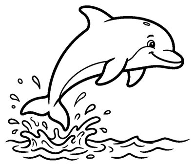 Dolphin Leaping from the Water coloring page to print