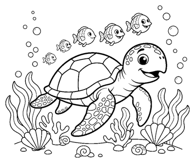 Underwater Turtle Parade