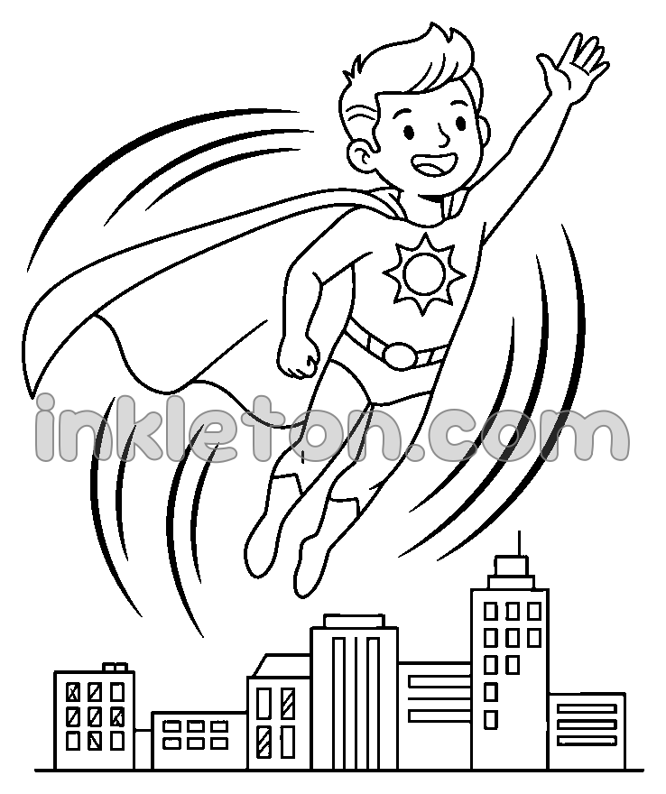 Solar Hero Soaring Over the City