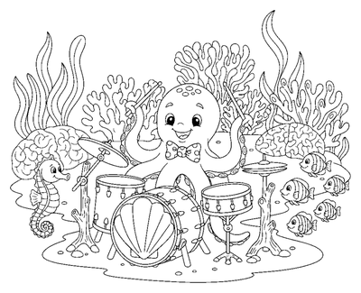 Undersea Musical Octopus