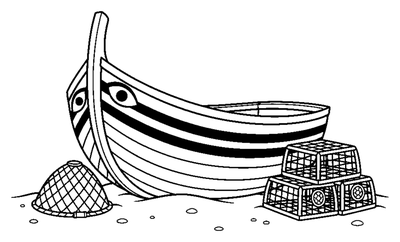 Träfiskebåt från Nazaré målarbild att skriva ut
