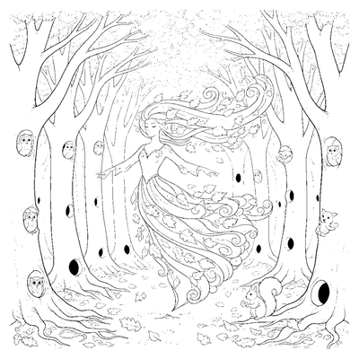 Wind Spirit of the Ancient Woods coloring page to print