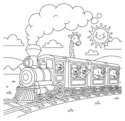 The Animal Express Train coloring page to print