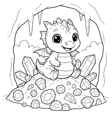 Baby Dragon's Crystal Hoard