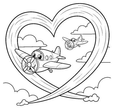 Pagina da colorare Sentiero del cuore Jet Stream da stampare