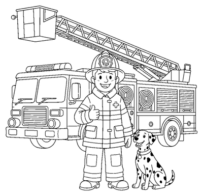 Firefighter and the Big Red Truck