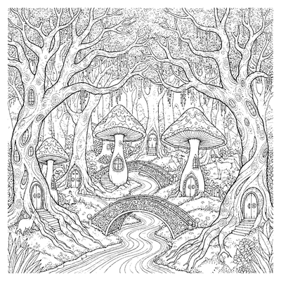 Pagina da colorare La foresta incantata di Sintra da stampare