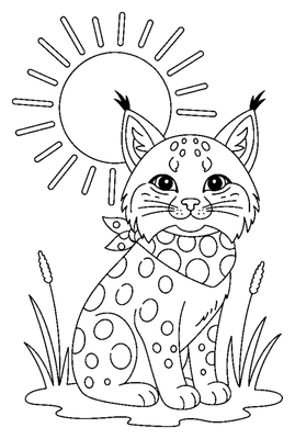 Iberian Lynx Celebration coloring page to print