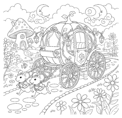 The Mouse-Drawn Pumpkin Coach coloring page to print