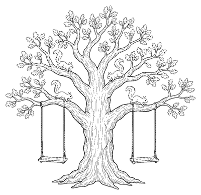 Den gamla eken på våren