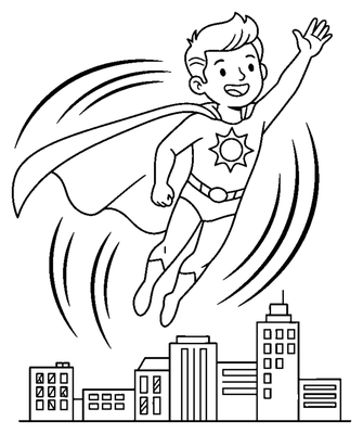 Solar Hero Soaring Over the City
