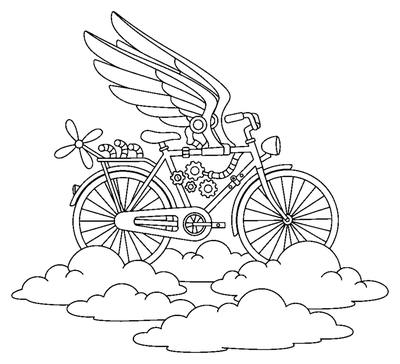 Steampunk Flying Bicycle