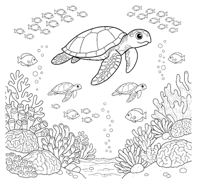 Coral Reef Turtle Parade