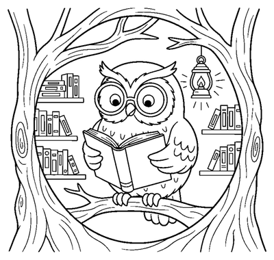The Owl's Secret Tree Library