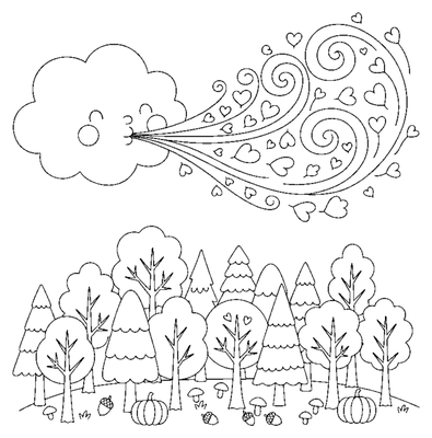 The Wind's Blowing Kiss coloring page to print