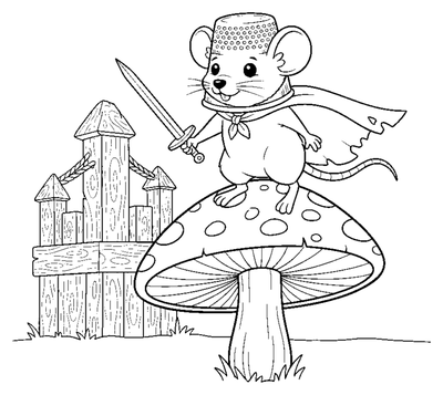 Der tapfere Maus-Ritter Malvorlage zum Ausdrucken