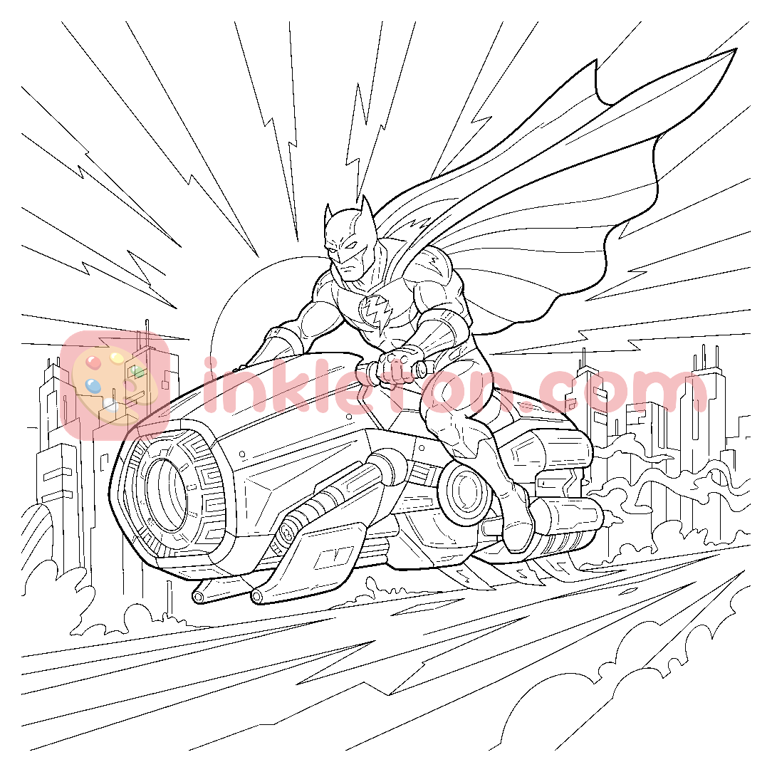 Omalovánka High-Tech Gadget Hero Bike k tisku