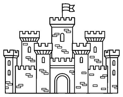 Page de coloriage Le château du premier roi à imprimer