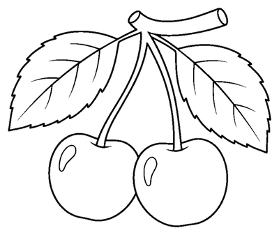 Página para colorear de Beso de tallo de cereza roja para imprimir