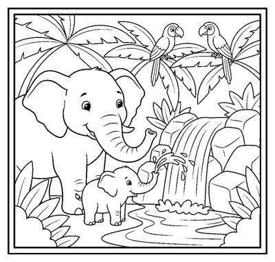 Elefanti giocosi della giungla