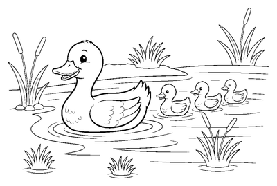 Andemor og andungene hennes