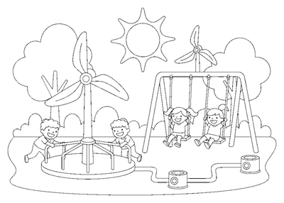 The Wind-Powered Light-up Park coloring page to print