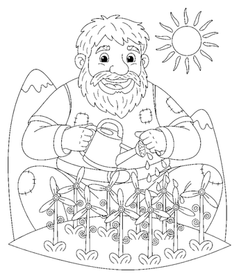 The Wind-Mill Giant’s Garden coloring page to print