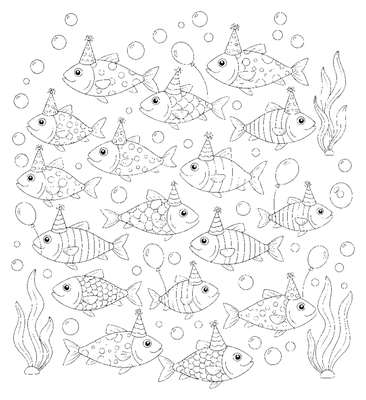 Sardine Parade in the Atlantic coloring page to print