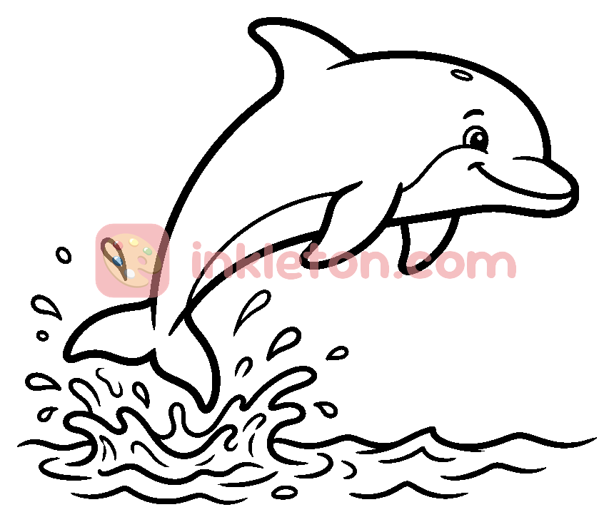 Dolphin Leaping from the Water coloring page to print