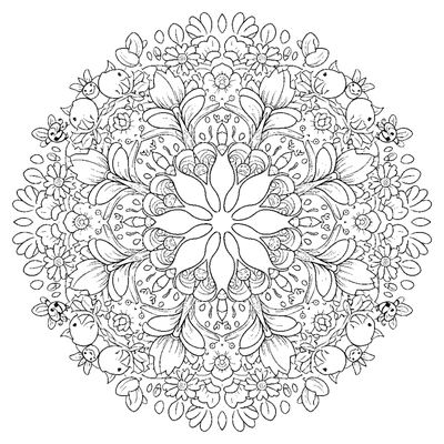 Intricate Spring Blossom Mandala
