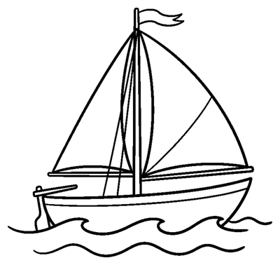 Sailboat on Calm Water coloring page to print
