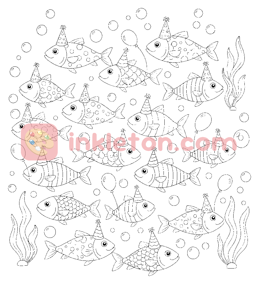 Sardine Parade in the Atlantic coloring page to print