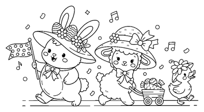 Festive Easter Animal Parade