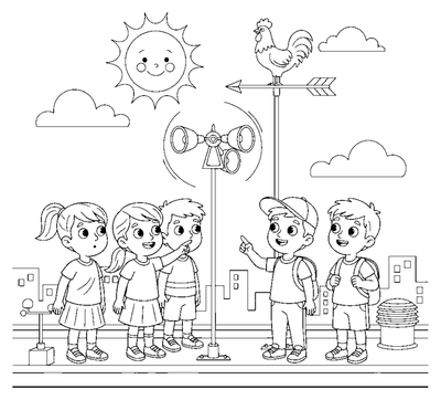 The Weather Station Visit coloring page to print