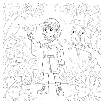 Wind Scout Jungle Expedition coloring page to print
