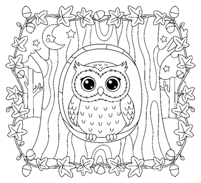 Chouette dans un arbre creux