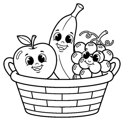 Smiling Fruit Friends Basket