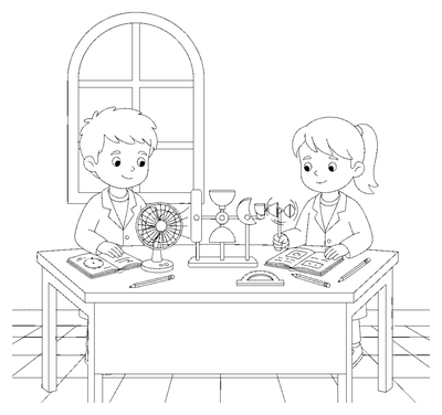 Classroom Wind Science Experiment coloring page to print