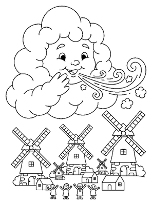 The Friendly Cloud Giant coloring page to print