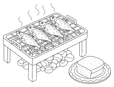 The Giant Sardine Grill coloring page to print