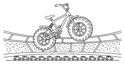 Página para colorear de Bicicleta Monster Truck para imprimir