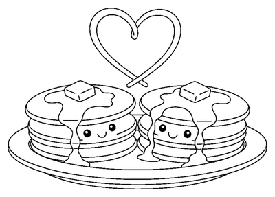 Página para colorir de Pancake Stack's Docinho com xarope para imprimir