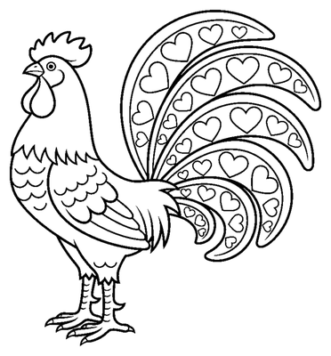 Página para colorir de O Galo Orgulhoso de Barcelos para imprimir