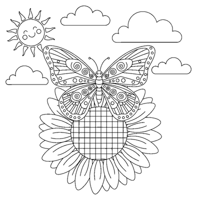 Butterfly and Giant Sunflower