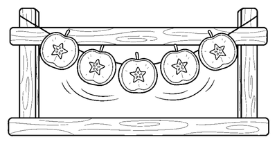 Apple Drying in the Breeze coloring page to print
