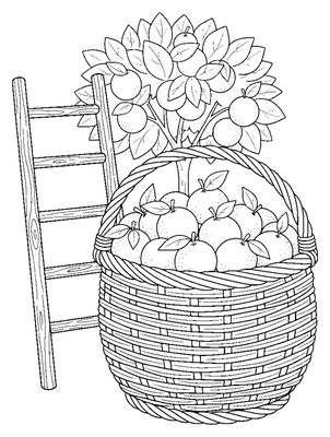 Página para colorear de La cosecha de las naranjas del Algarve para imprimir