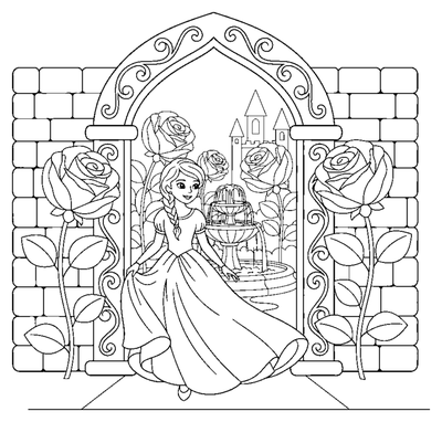 Der geheime Garten der Prinzessin Malvorlage zum Ausdrucken